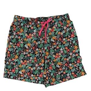 Chubbies Swim Trunks Men Large Black Floral Bloomerang Bathing Suit Short 7" C96